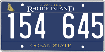 RI license plate 154645