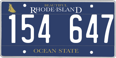 RI license plate 154647