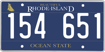 RI license plate 154651