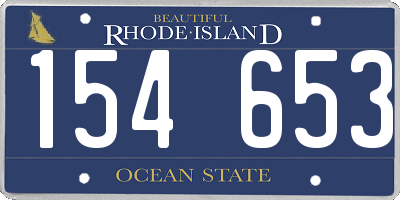 RI license plate 154653