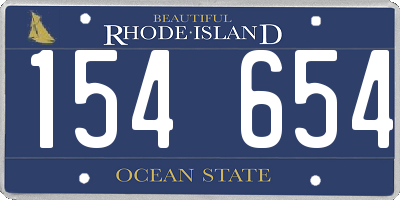RI license plate 154654