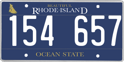RI license plate 154657