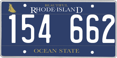 RI license plate 154662
