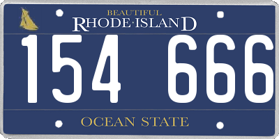 RI license plate 154666