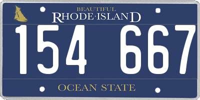 RI license plate 154667