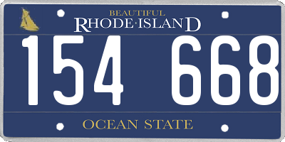 RI license plate 154668