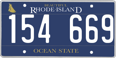 RI license plate 154669