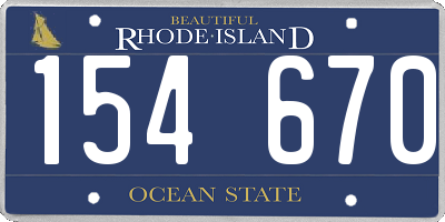 RI license plate 154670