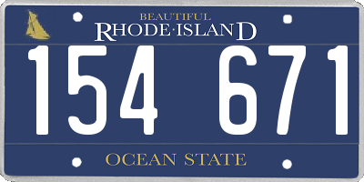 RI license plate 154671