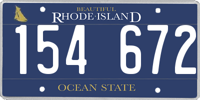 RI license plate 154672