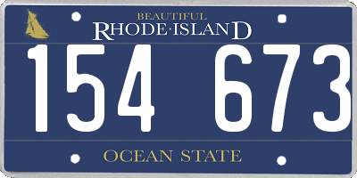 RI license plate 154673