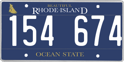 RI license plate 154674