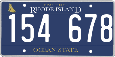 RI license plate 154678