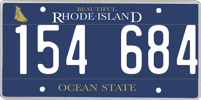 RI license plate 154684
