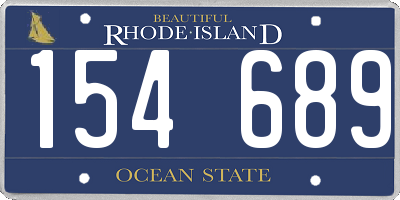 RI license plate 154689