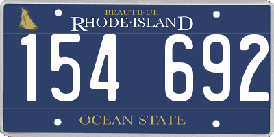 RI license plate 154692