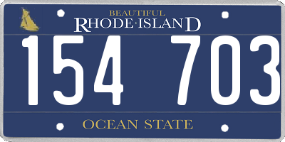 RI license plate 154703