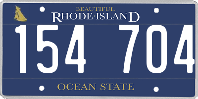 RI license plate 154704