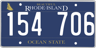 RI license plate 154706
