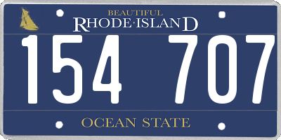 RI license plate 154707