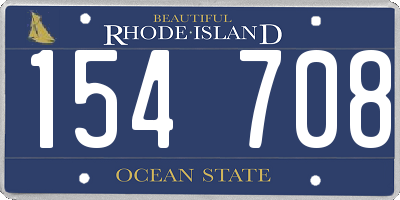 RI license plate 154708