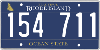 RI license plate 154711