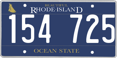 RI license plate 154725