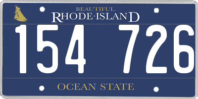 RI license plate 154726