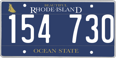 RI license plate 154730