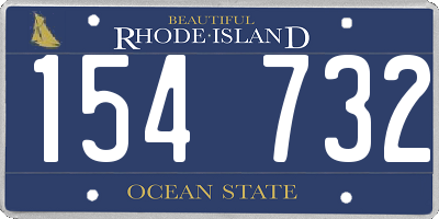 RI license plate 154732