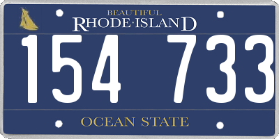 RI license plate 154733