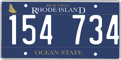 RI license plate 154734