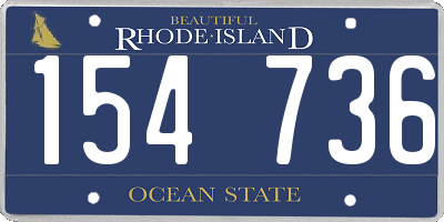 RI license plate 154736