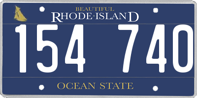 RI license plate 154740