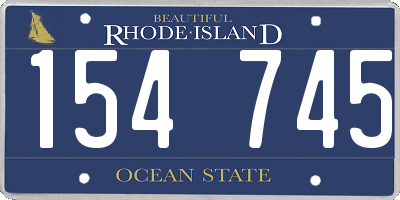 RI license plate 154745
