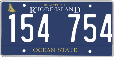 RI license plate 154754