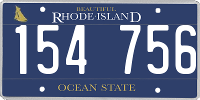 RI license plate 154756