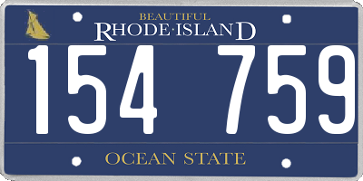 RI license plate 154759