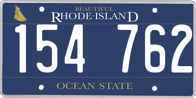 RI license plate 154762