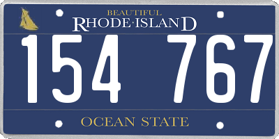 RI license plate 154767