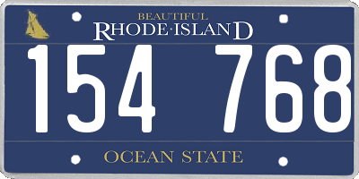 RI license plate 154768