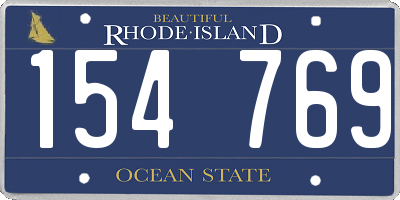 RI license plate 154769