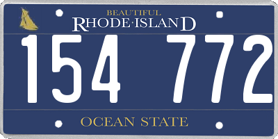 RI license plate 154772