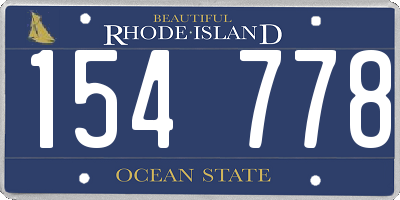 RI license plate 154778