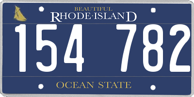 RI license plate 154782
