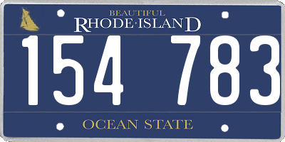 RI license plate 154783