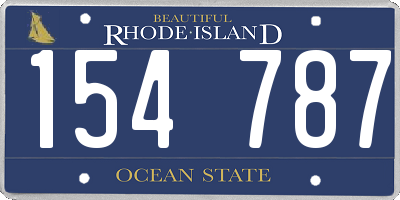 RI license plate 154787