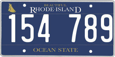 RI license plate 154789