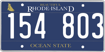 RI license plate 154803