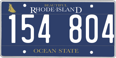 RI license plate 154804